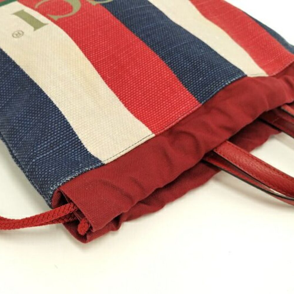 Gucci Backpack Draw String Logo Canvas Tricolor - image 6